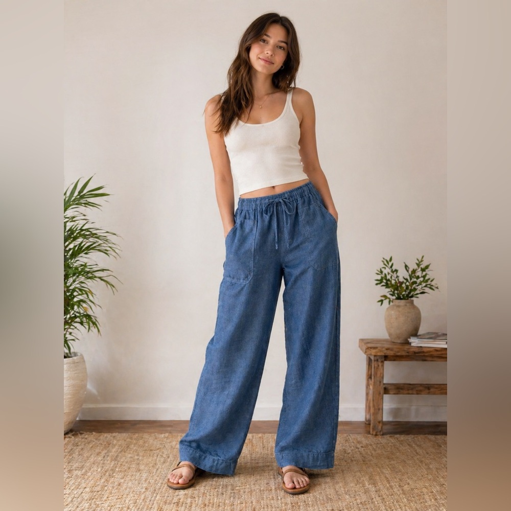 Talbots Wide-Leg Drawstring Pants